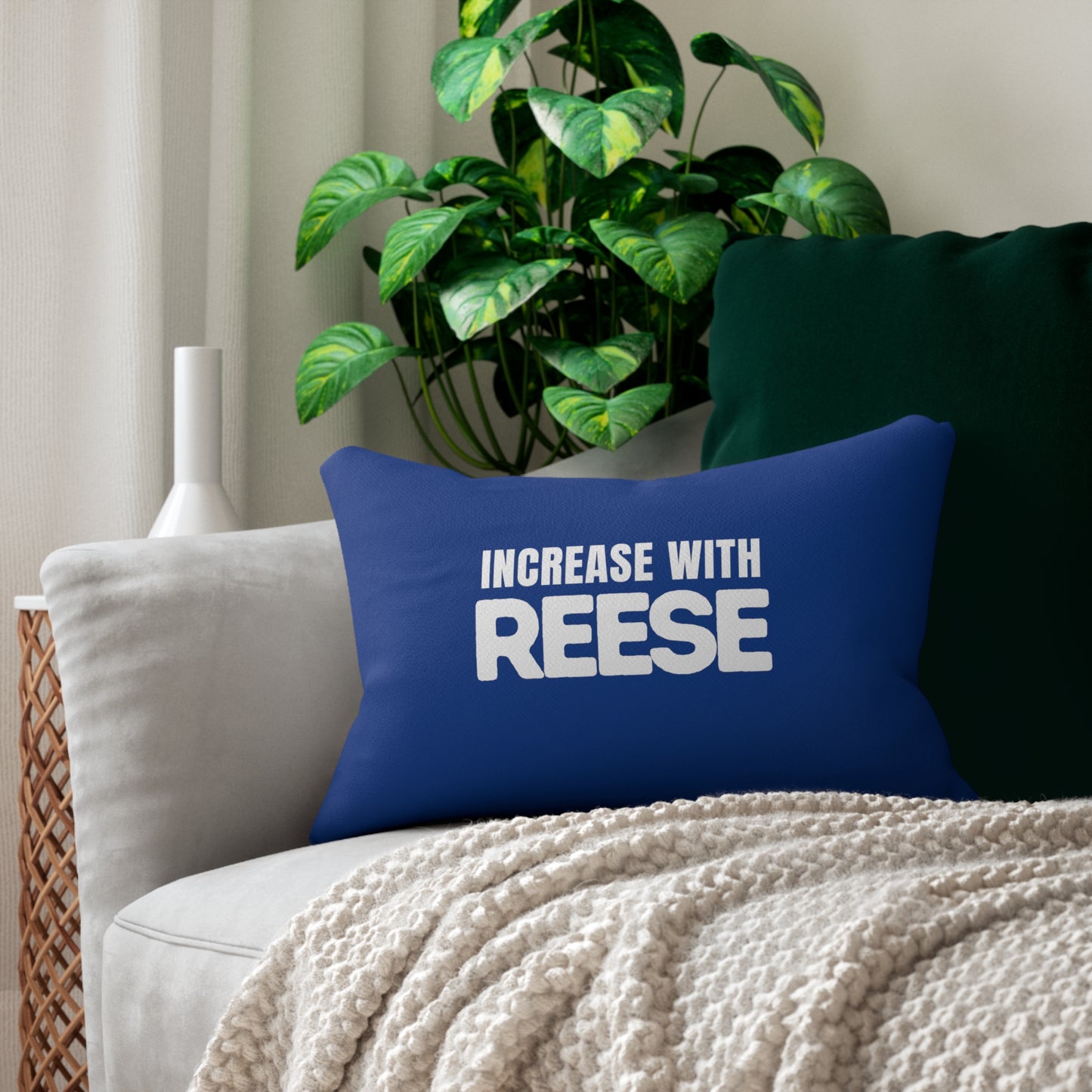 "Increase with Reese" Spun Polyester Lumbar Pillow